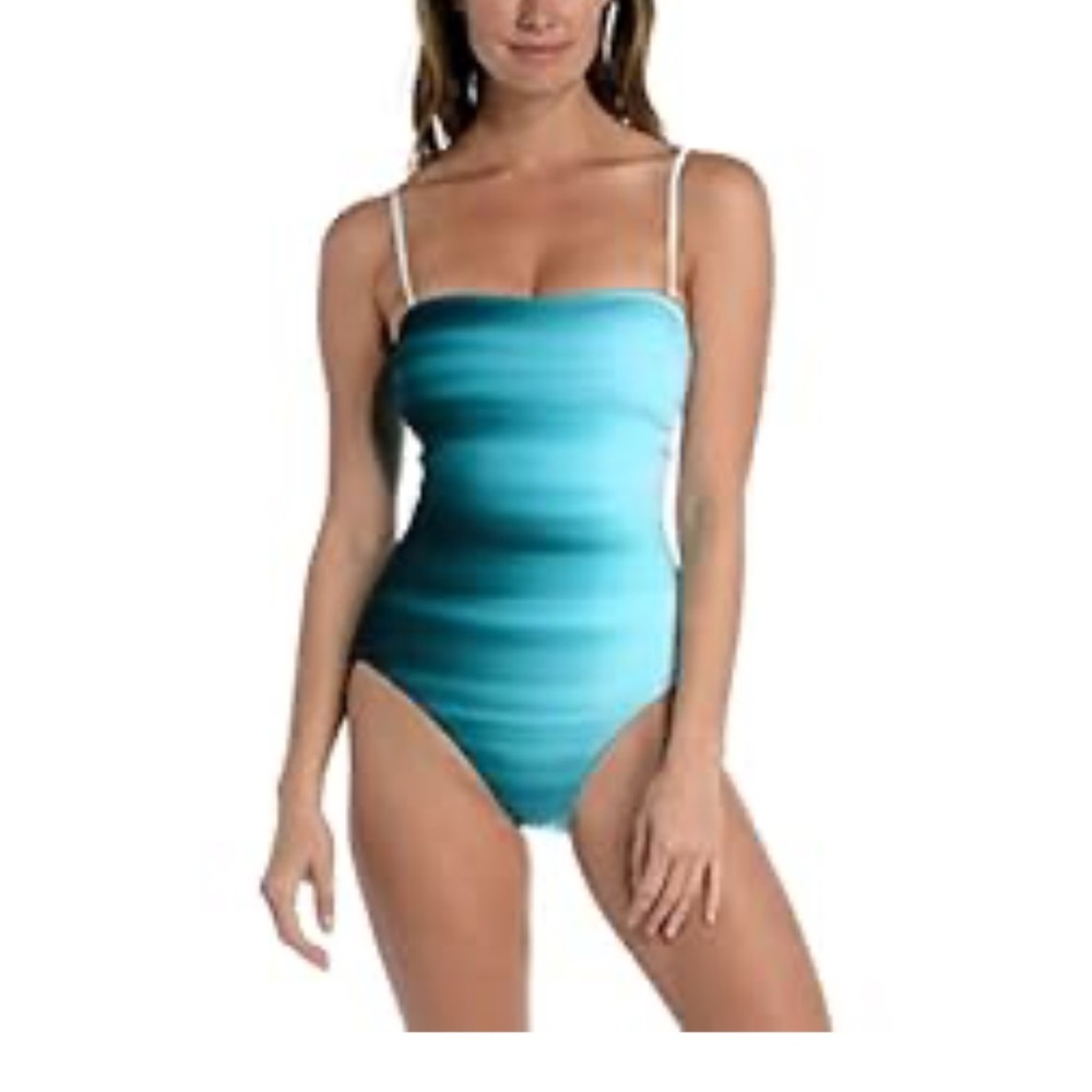 La Blanca Blue One Piece Swimsuit Sleek Design